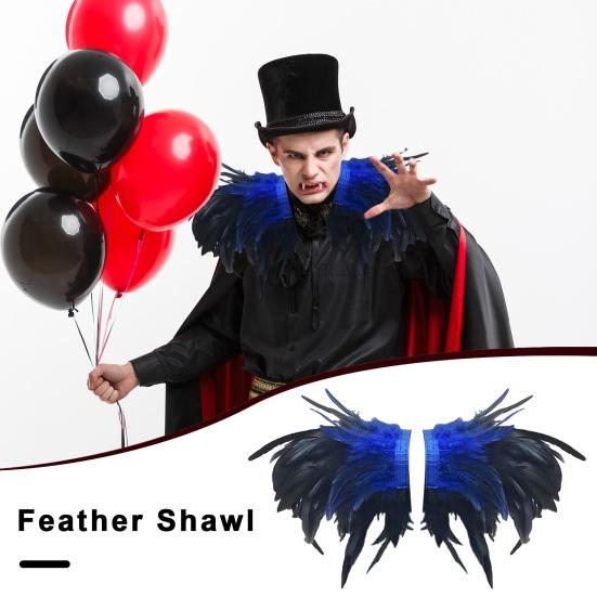 1 Paar Kunstveer Sjaal Schouderomslag Cape Zachte Verstelbare Band Gotisch Cosplay Feest Podiumoptreden Nepkraag Danser Kostuum Halloween