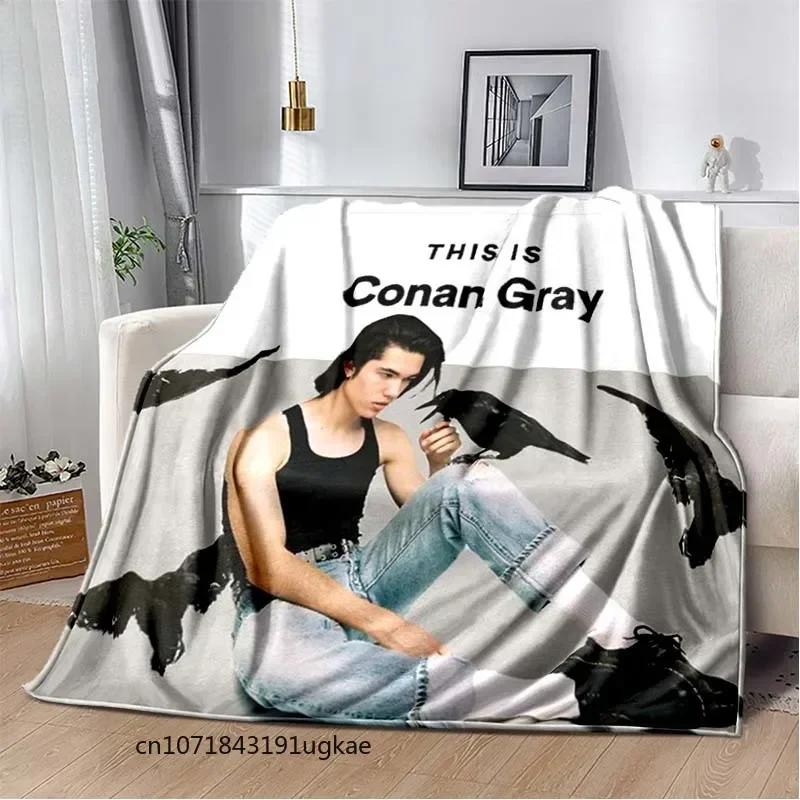 Conan Gray Poster Thin Blanket,POP Singer Posters Printed Soft Warm Flannel Sofa Bed Bedroom Blankets Home Travel,Decke,frazad