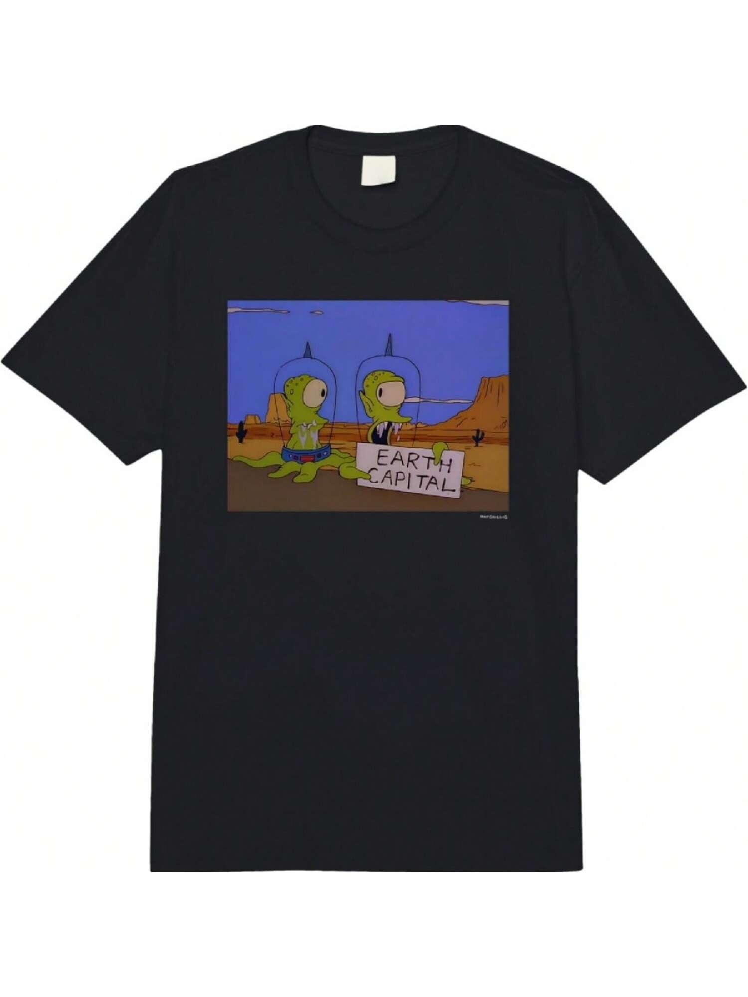The Simpsons Aliens Earth Capital V1  Adult Heavyweight T-Shirt S разноцветный