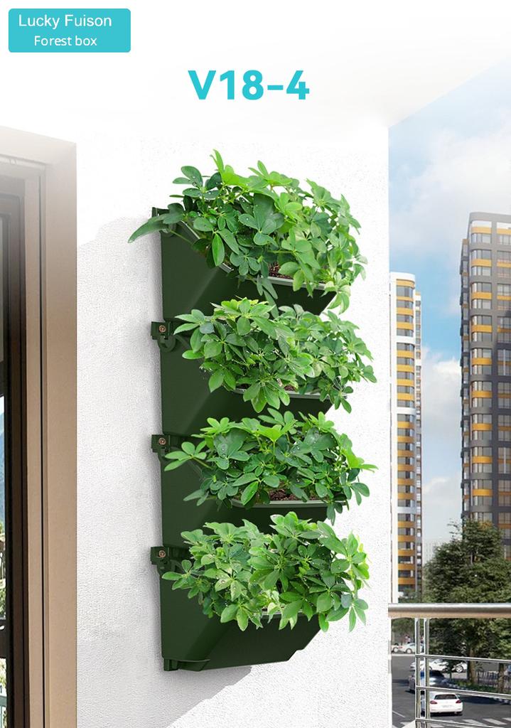 Stackable Garden Irrigation System Plastic Flower Pot Planter Green Vertical Wall Hanging Herb Pot Kit Plant Stand for Home