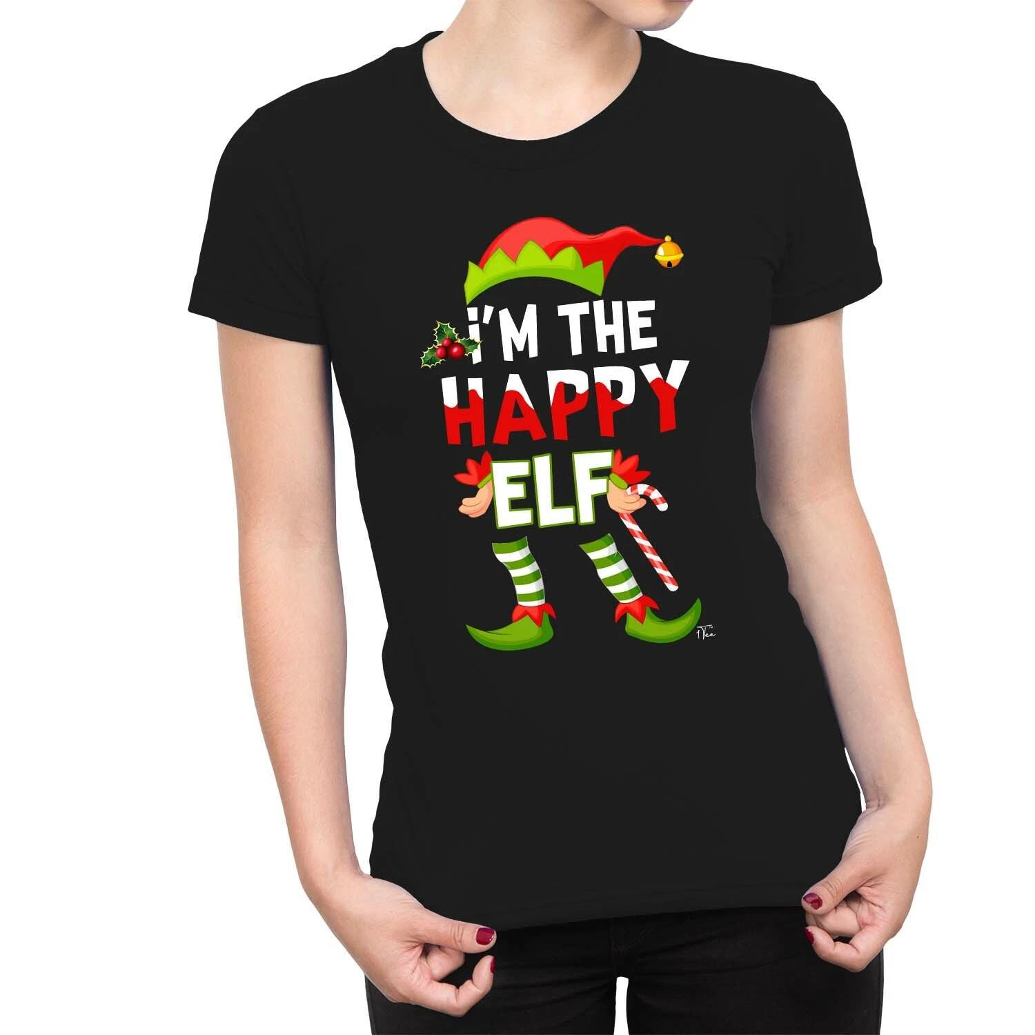 1Tee Womens I m the Happy Elf! T-Shirt XS