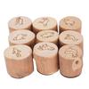 9PCS Animal Pattern Stamps Sandal Wood Multifunctional Decorative Animals Print Stamps for Scrapbook