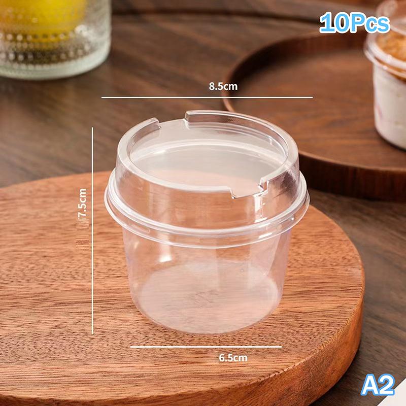10/50Pcs Dessert Cup With Lid Transparent Ice Cream Cups For Pudding Yogurt Cups Mousse Cake Box Baking Packaging Container