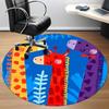 1PC Giraffe Print Office Round Area Rug, Indoor Mat Suitable ForOffice, Under Office Chairs Bedroom Living Room Home Decor, Room Deco, D153