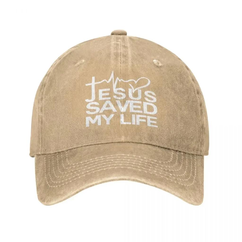 Jesus Saved My Life Baseball Caps Vintage Distressed Cotton Headwear for Men Women Outdoor All Seasons Travel Caps Hat