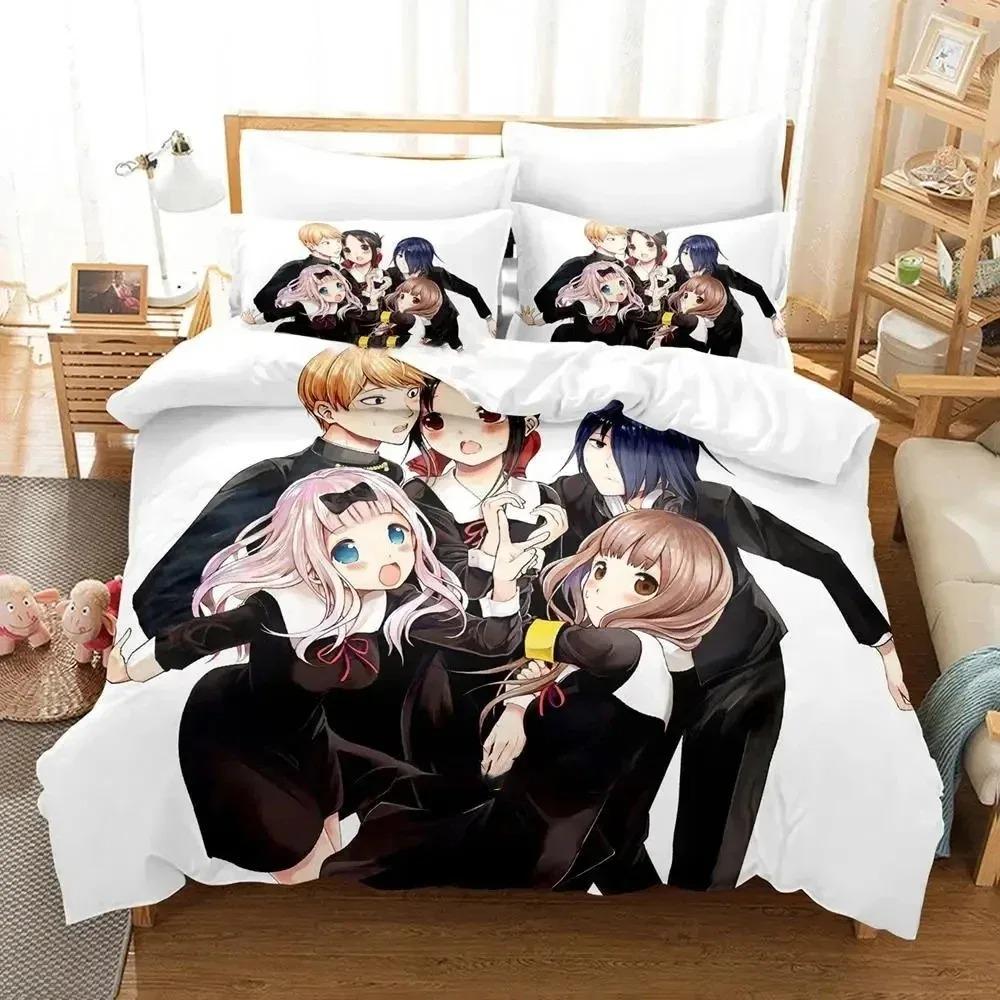 Anime KaguyaSama Love Is War Bedding Collection Duvet Cover Bed Collection Quilt Cover Pillowcase Comforter King Queen Size Boys Adult S