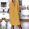 Fashion Casual Simple Long Sleeved Women Dress Spring Summer Plus Size Office Party Elegant Loose Solid Color Dresses Female Buttons Women's Clothing
