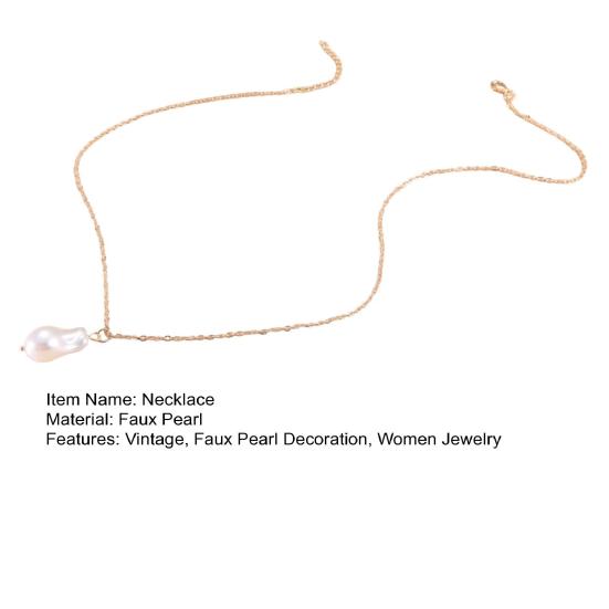 Women Faux Pearl Necklace Earring Bracelet Vintage French Wedding Party Bride Large Fake Baroque Pearl Statement Necklace Jewelry