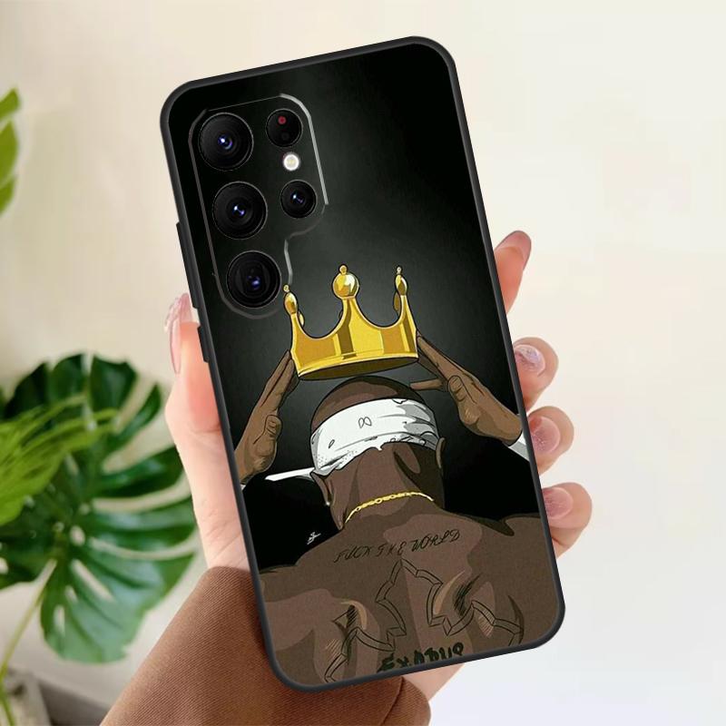Rapper T-Tupac Shakur Soft Case For Samsung Galaxy S25 S24 S23 S22 S21 Ultra S9 S10 Plus S23 FE S24 FE Phone Cover