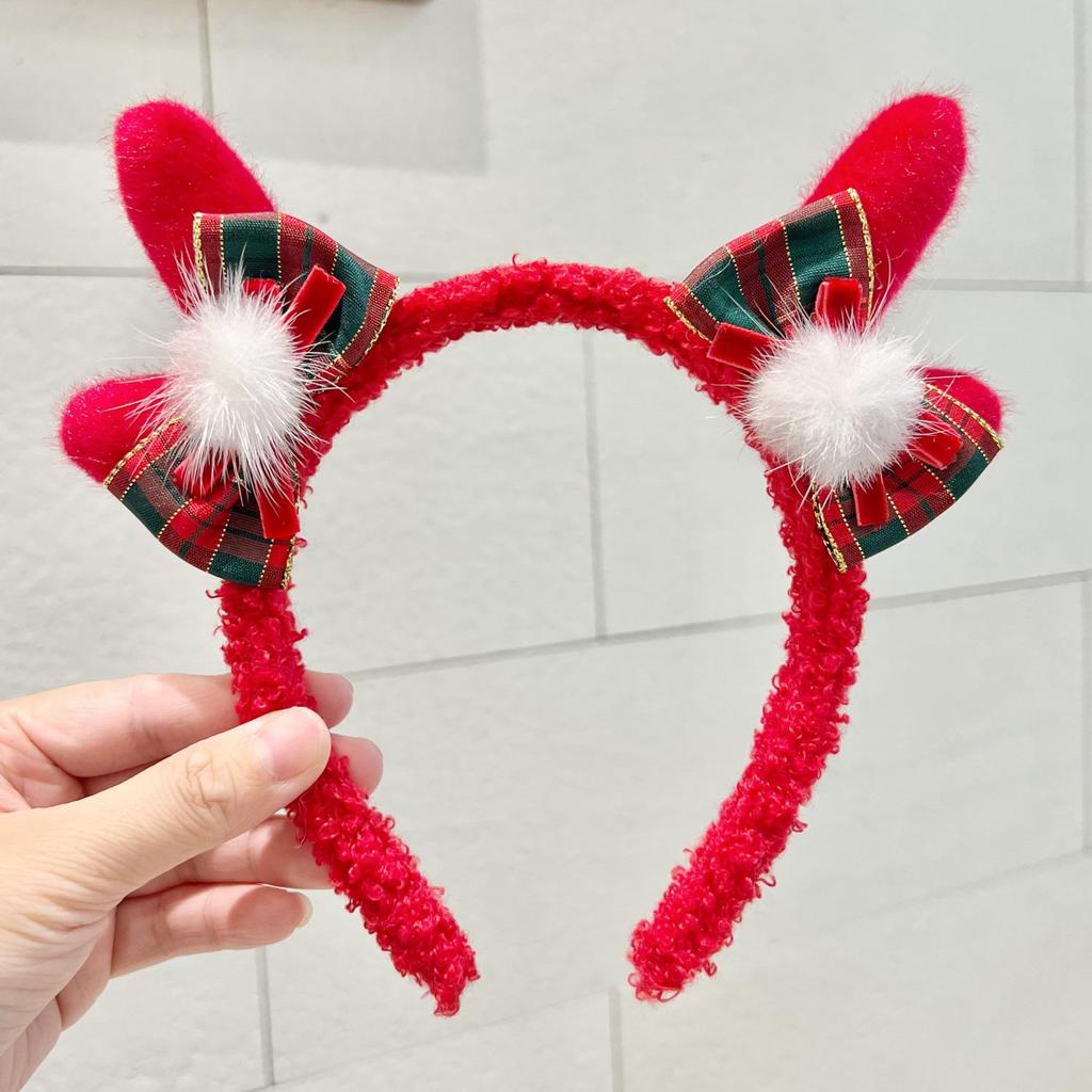 Sweet Christmas Antler Bow Headdress - Festive Fairy Hair Accessory