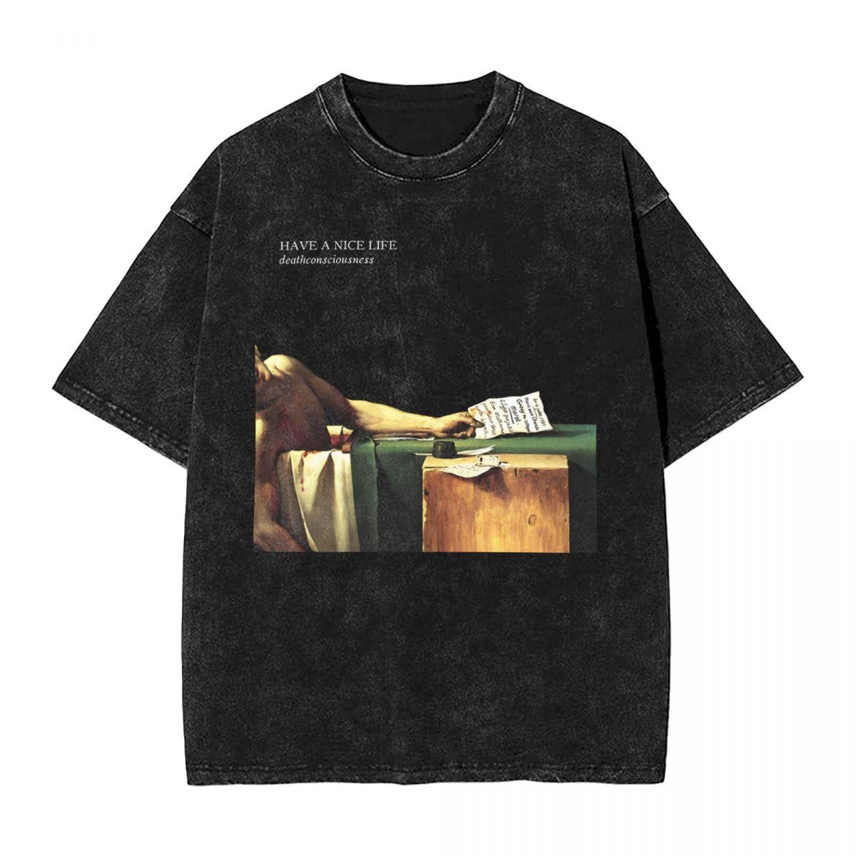 

Have A Nice Life Deathconsciousness Футболка Рок-группа Хип-хоп Футболки Футболка с коротким рукавом Летний Хлопок Оверсайз Топ Футболки M