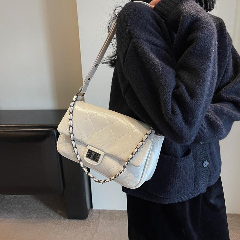 IELGY Fashion Trend All-Match Diamond Chain Bag Exquisite One-Shoulder Messenger Underarm Bag