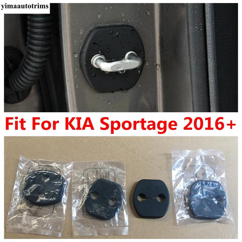

Car Accessories Inner Door Lock Protector Frame Cover Trim Fit For KIA Sportage 2016 - Black Interior Protection Kit
