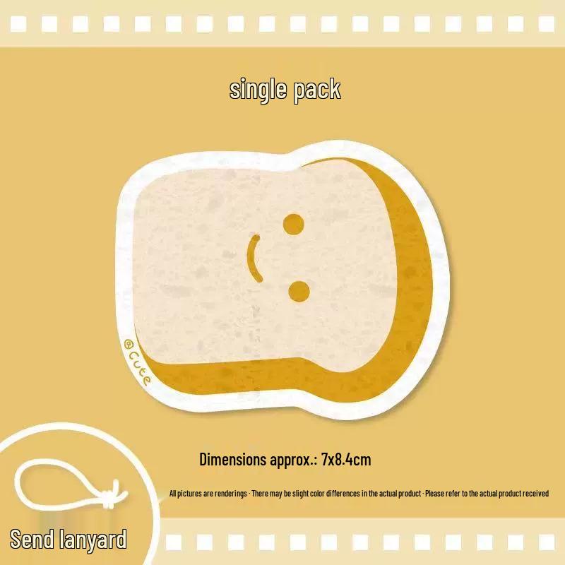 Cartoon Sponge Dishwashing Artifact - Oil-Resistant, Absorbent, Natural Wood Pulp Eraser.