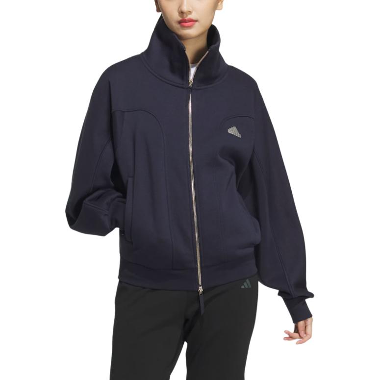 adidas Small Logo Series Fleece Jacket Women Jacket Legendary-Ink-Blue JJ3567