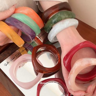 Dopamine Smudge Geometric Bracelet Retro Temperament Versatile Fashion Bracelet High-end Niche Jewelry