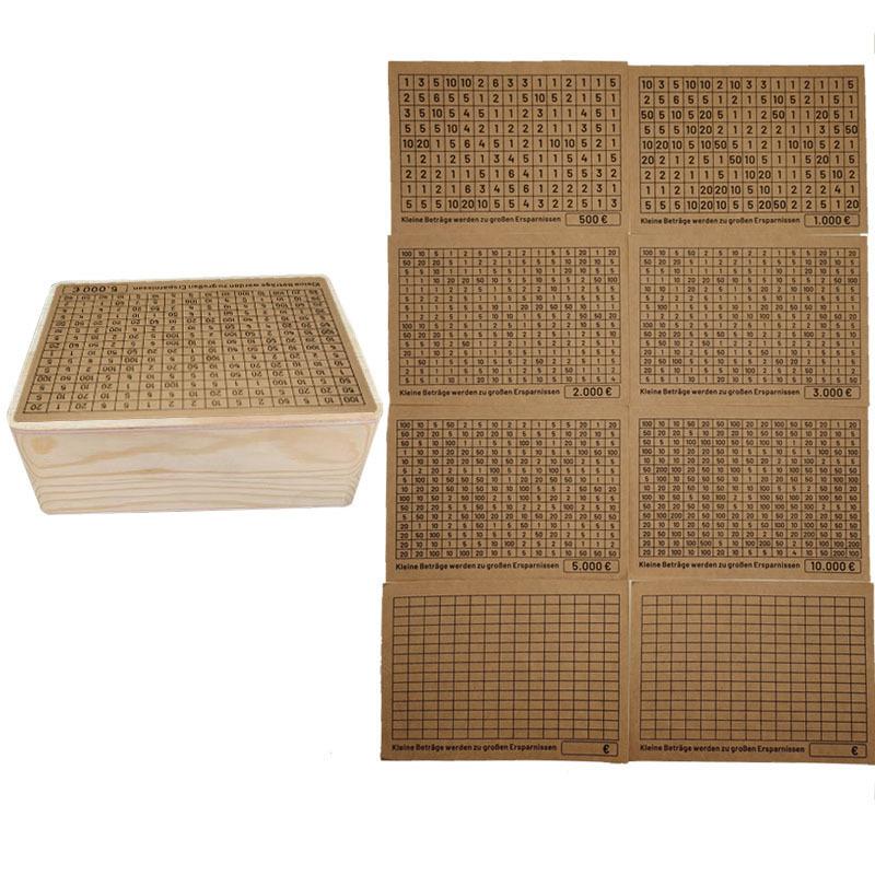 1000/2000/3000/5000/10000 Money Box Custom Wooden Money Box Piggy Bank Saving Box for Kids Adults with Savings Target Counter