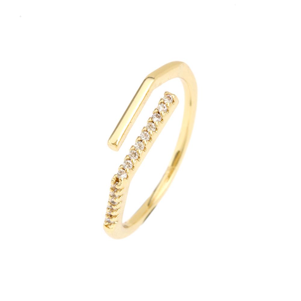 2024 Women's Minimalist Geometric Zircon Ring - Gold-Plated Luxury Design