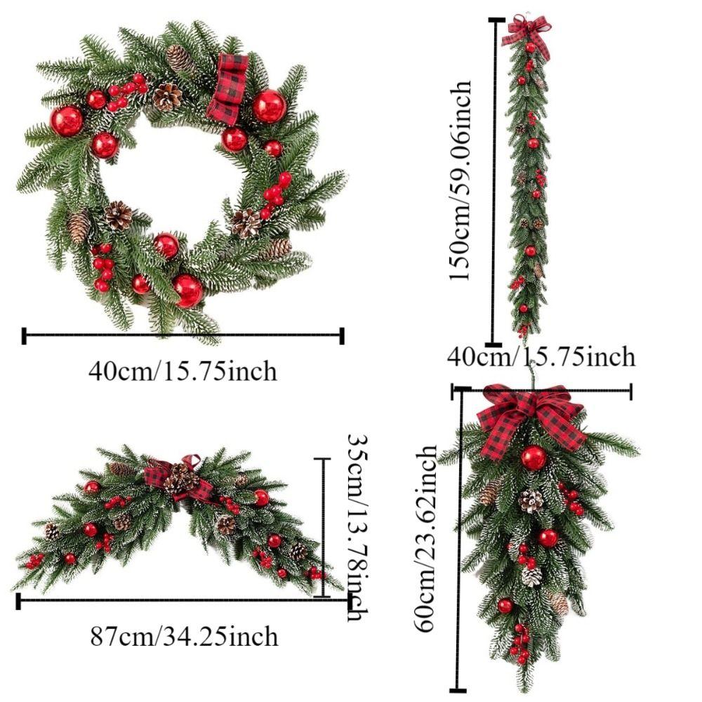 Pinecones Xmas Tree Garland DIY Window Hanging Decor Pendant Wall Hanging Floral Wreath  Window
