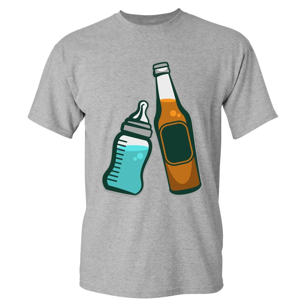First Fathers Day Funny Fatherhood Dad Baby Bottle Beer TShirt Summer Cotton ONeck Short Sleeve Mens T Shirt New S3XL