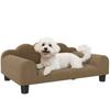Elevated Dog Sofa Bed, Breathable Pet Sofa with Backrest and Armrest for Small Dogs, Brown