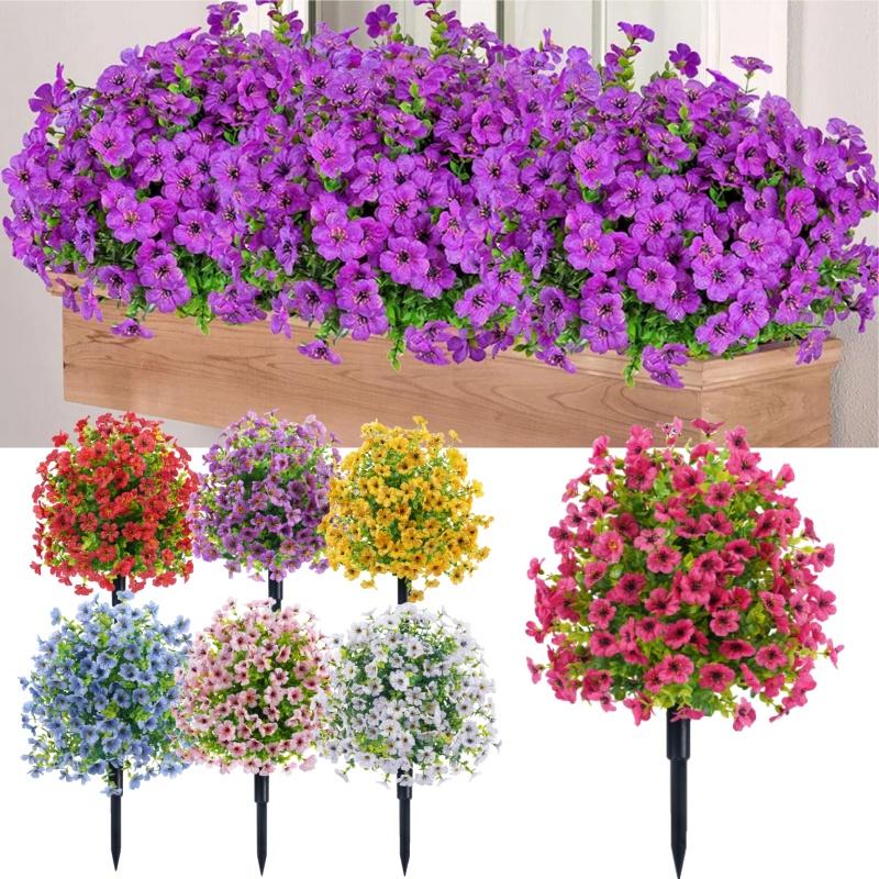 Fake Flowers Outdoor UV Resistant Faux Plants For Outside Yard Wedding Indoor Home Kitchen Farmhouse Decor Artificial Plants