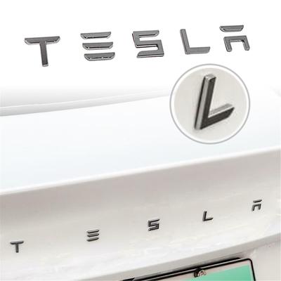 1pcs 3D ABS Logo Emblem Letters Car Trunk Badge Rear Letter Label Electroplated For MODEL 3 MODEL S X Modified Accessories