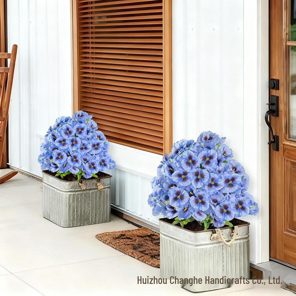 Künstliche Stiefmütterchen Schmetterlingsblume Gartenspieß für Außendekoration