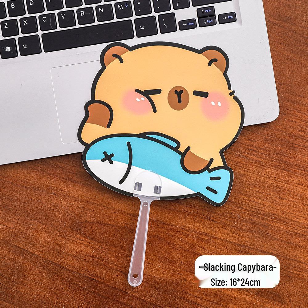Adorable Capybara Alien Summer Cartoon Hand Fan – High-Quality Plastic