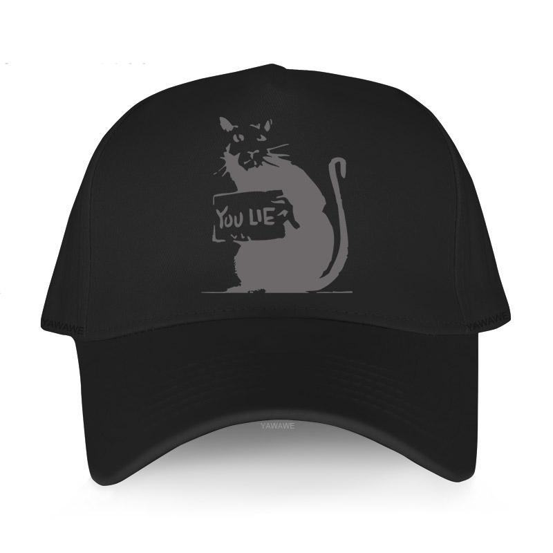 

Хлопковые брендовые бейсболки, роскошная кепка для мужчин, уличная кепка Banksy Rat You Lie, классические шляпы с принтом и графикой, повседневная женская популярная кепка