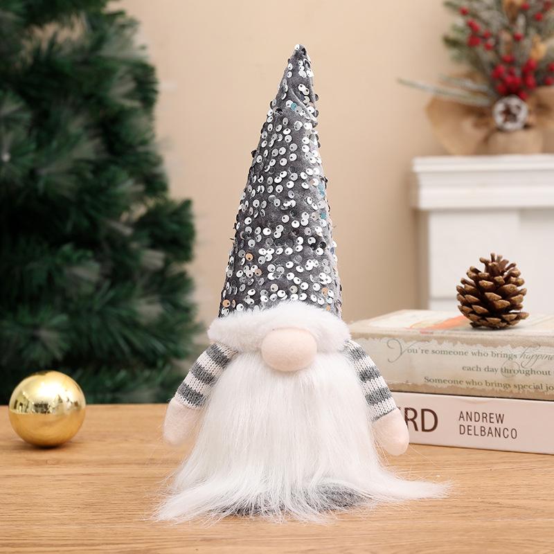 

Qiaoding Sequin Rudolph and No-Face Christmas Dolls with Lights