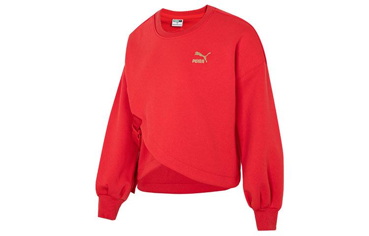 PUMA Sweatshirts Women s Red Crew Neck Moderate Regular 539590-11 L