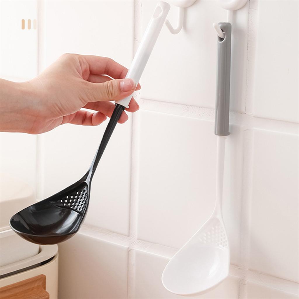 Straining Spoon For 2 In 1 Kitchen Soup Pan Spoon With Filter Strainer Long Handle Ladle Colander Spoon Oil Filter Spoon