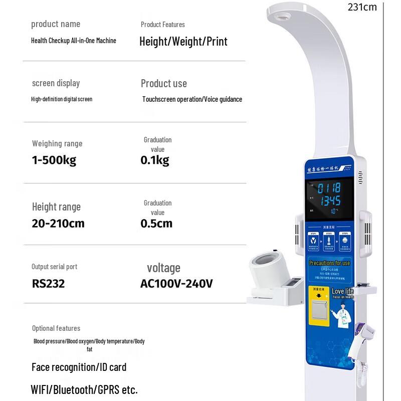 

Huachao Smart Health Checkup Scale with Body Composition & BP Printer