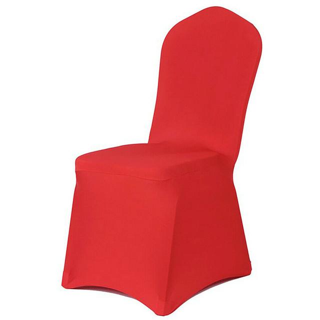 Однотонный чехол на стул, чехол из спандекса, эластичный чехол для свадебного банкета, вечеринки, ресторана, банкета, отеля, чехлы на стулья для столовой красный