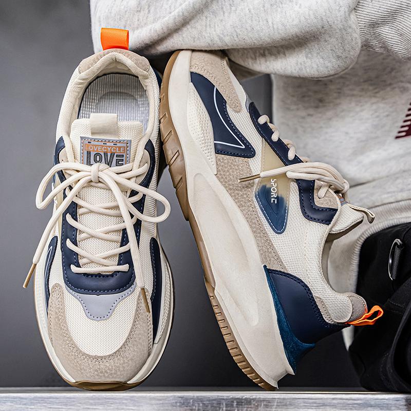 New Fashion Men 's Four Seasons Comfortable Thick Sole Shoes Students BoysTrending Soft Sole Breathable Casual Running Sneakers