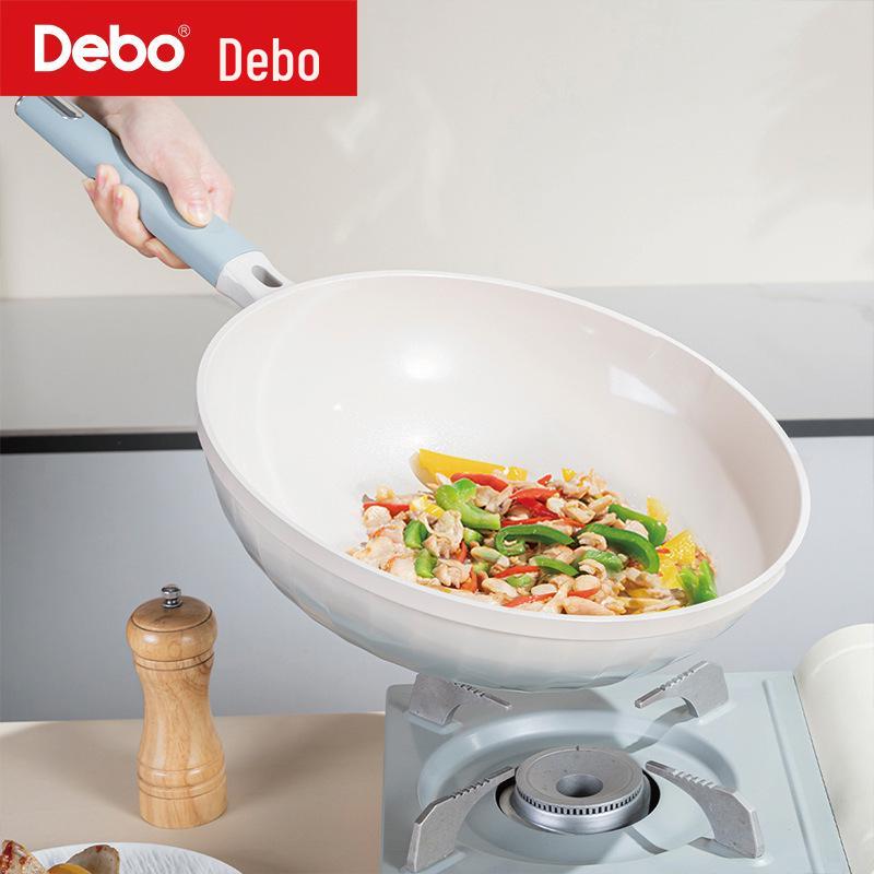 Debo Eiffel Non-Stick Wok, 28/32cm, Flat Bottom for Gas & Induction Cooktops 28cm
