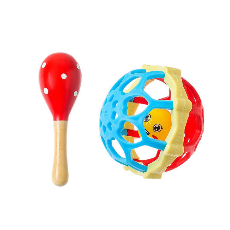 Newborn Baby Baby Soothing Rattle Grasp Training Toy Hand Bell Puzzle Early Education Hand Grip Gnaw Hand Grab