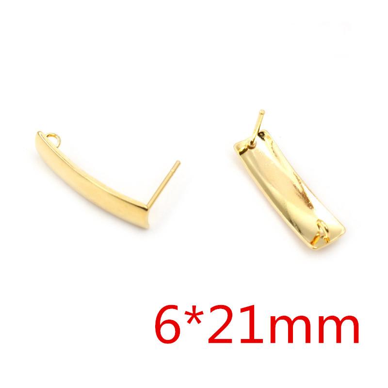 20pcs 316 Stainless Steel Gold Color Geometric Earring Stud Earring Posts Connector For DIY Earrings Jewelry Making Supplies