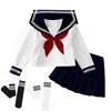 Kids JK Long Sleeve Uniform Sailor Suit Cosplay Unisex Shirt Halloween Costume Cute Boys Girls Kindergarten Navy Disguise Easy Stage Costume