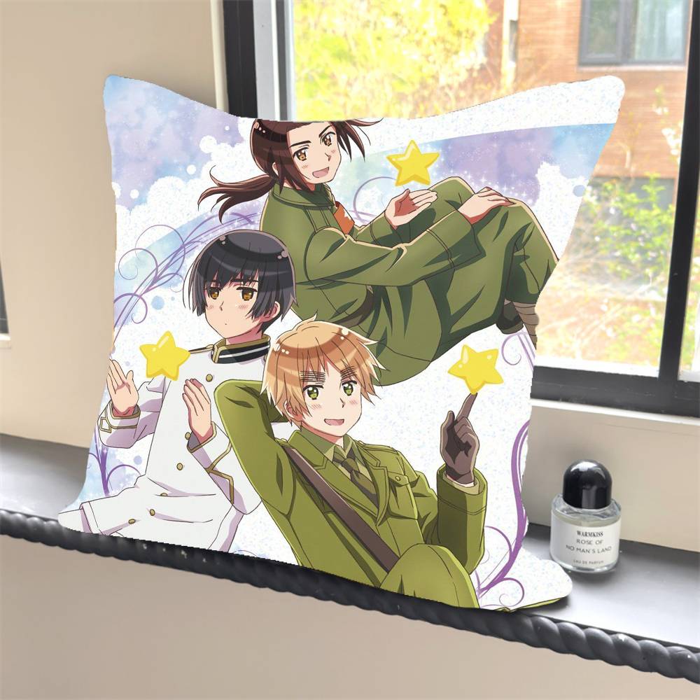 1 st Varm Anime Hetalia Axis Kuddfodral Fyrkantig Sovrum Soffa Fritid Bekväm Kudde Bil Heminredning