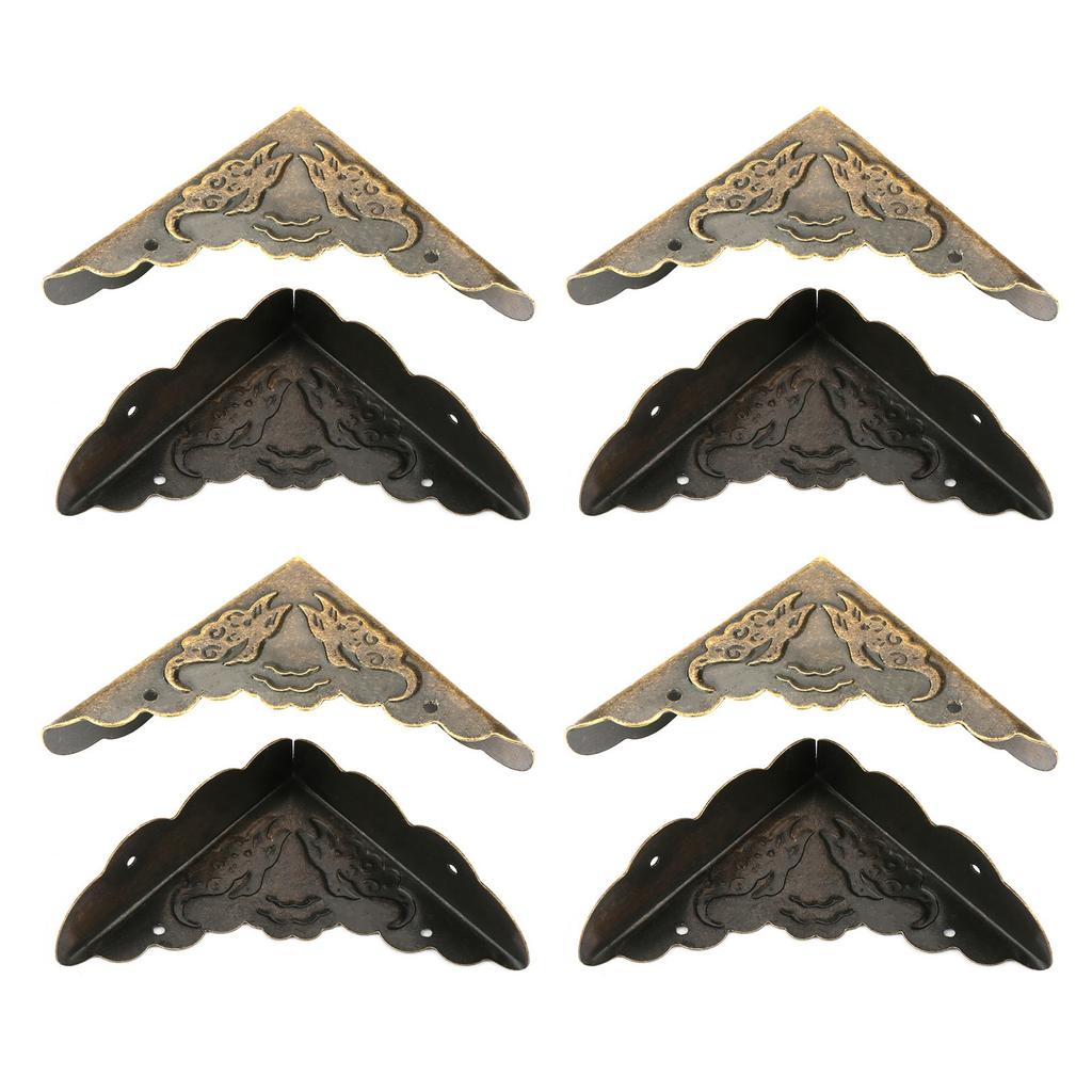 12 Stück Vintage Bronze Eisen Ecke Dekorativer Schutz für Holzkistenkante