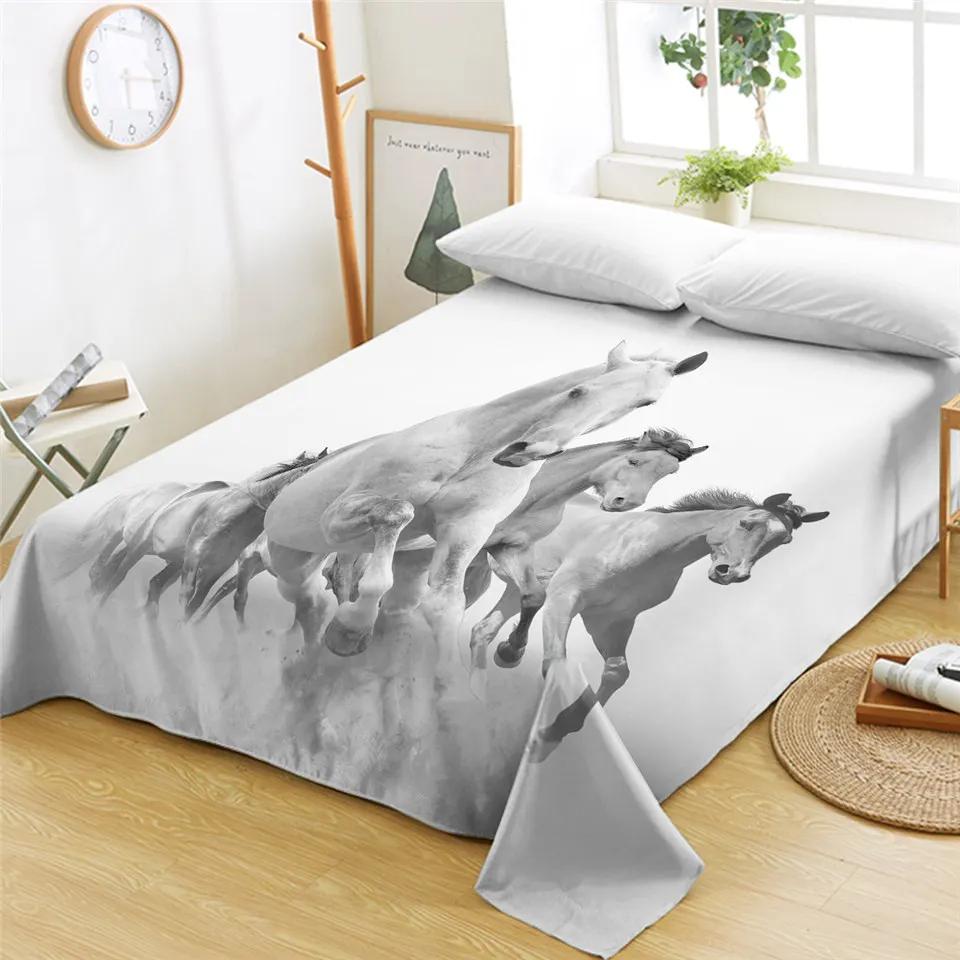 Rosa Flamingos Spannbettlaken 3D Tier Bettlaken Wildtier Bettwäsche King Queen Size Polyester Bettlaken Aquarell Bettdecke