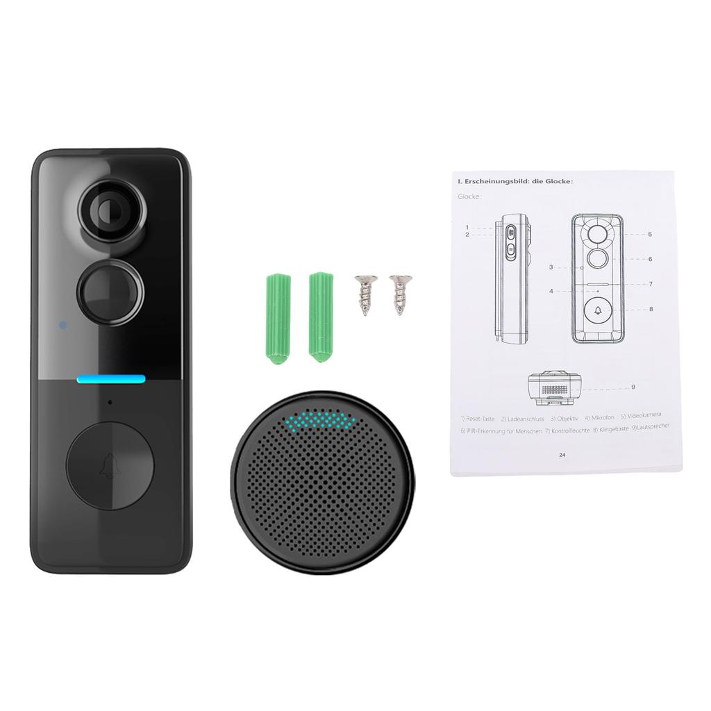 Smart Doorbell Door Camera TY App Control Infrared Night Viewing Rechargeable Video Intercom Doorbell Two Way Intercom