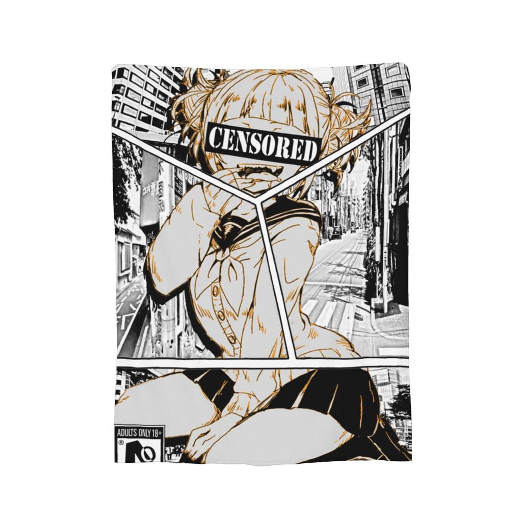 Himiko Toga Tribute Pattern Flannel Throw Blankets Boku No My Hero Academia Manga Blankets for Bedding Office Warm Quilt,