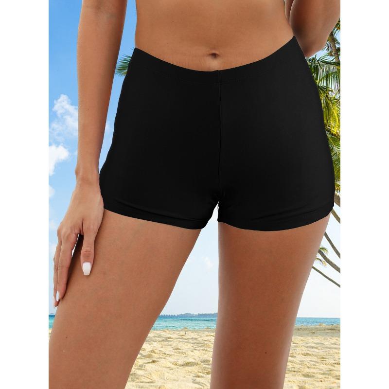 

Women s Black High-Waisted Swim Shorts S чорний