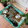 Dog Paw Print Floor Mat - Dirt & Wear-Resistant Entrance & Pet Feeding Mat