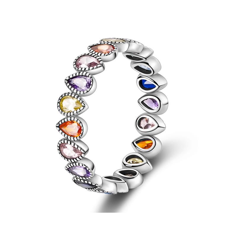 New 100% 925 Silver Fashion Sunflower Sun Moon Wide Rings Classic Heart-Shaped Crown Female Rings Elegant Party Jewelry