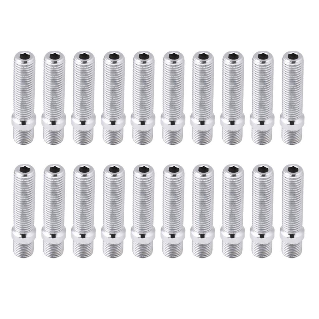 20pcs 50mm Extended Wheels Stud Conversion 12x1.5 To 12x1.5 Screw Adapter Fit for A4 1998‑2008