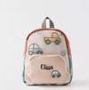 Personalized Embroidered Kids Backpack Cartoon Car Design Adjustable Straps Lightweight Durable School Bag for Boys and Girls